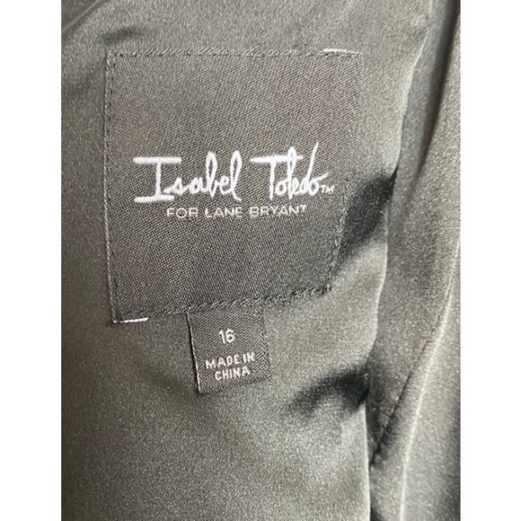 LANE BRYANT ISABEL TOLEDO DRESS 16 BLACK METALLIC DECO SEAMED FISHTAIL HOLIDAYS - Picture 4 of 12